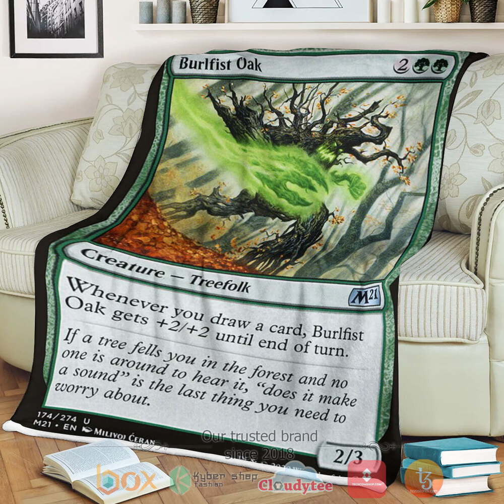 Game Magic The Gathering M21 174 Burlfist Oak Fleece Blanket Game Magic The Gathering M21 174 Burlfist Oak Fleece Blanket