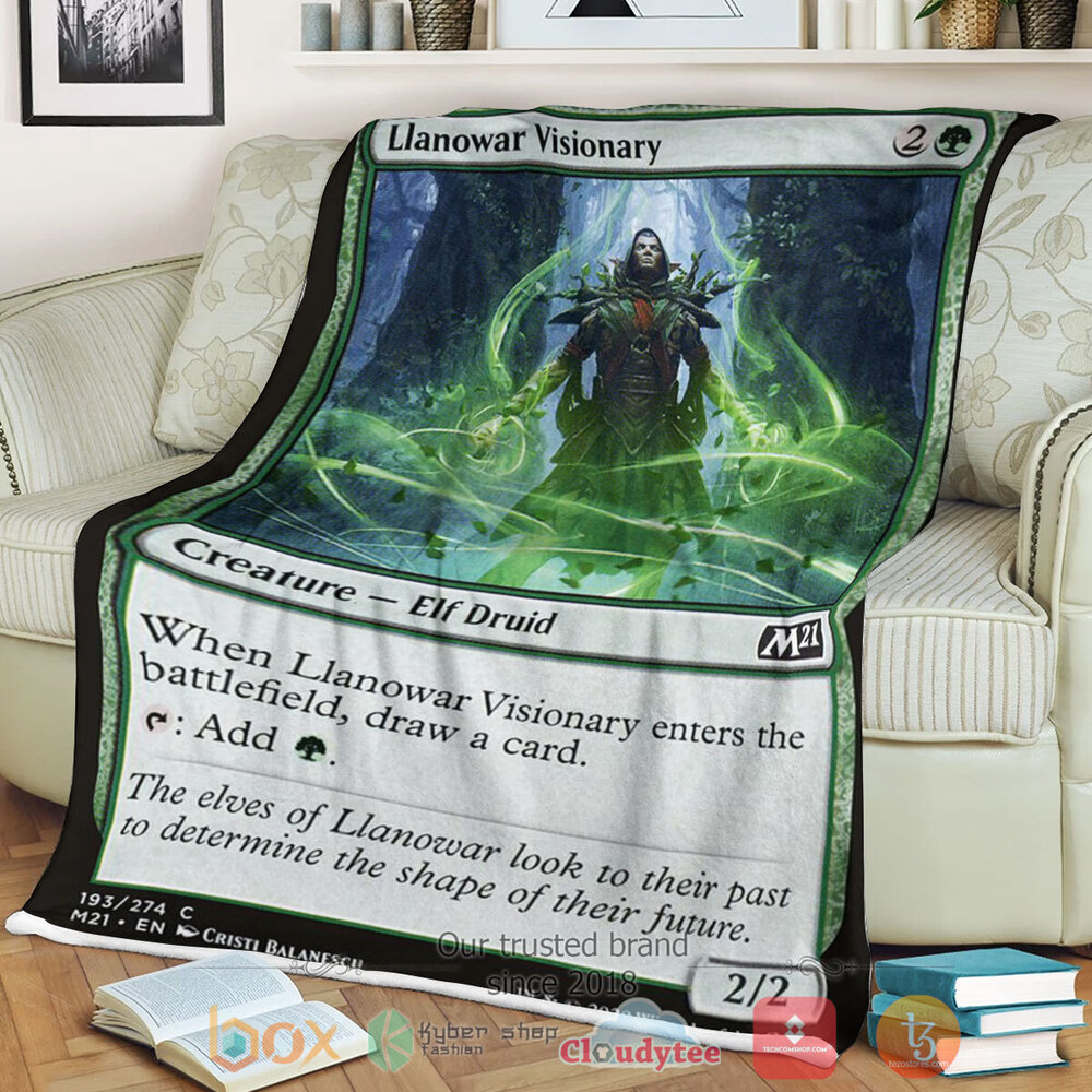 Game Magic The Gathering M21 193 Llanowar Visionary Fleece Blanket Game Magic The Gathering M21 193 Llanowar Visionary Fleece Blanket