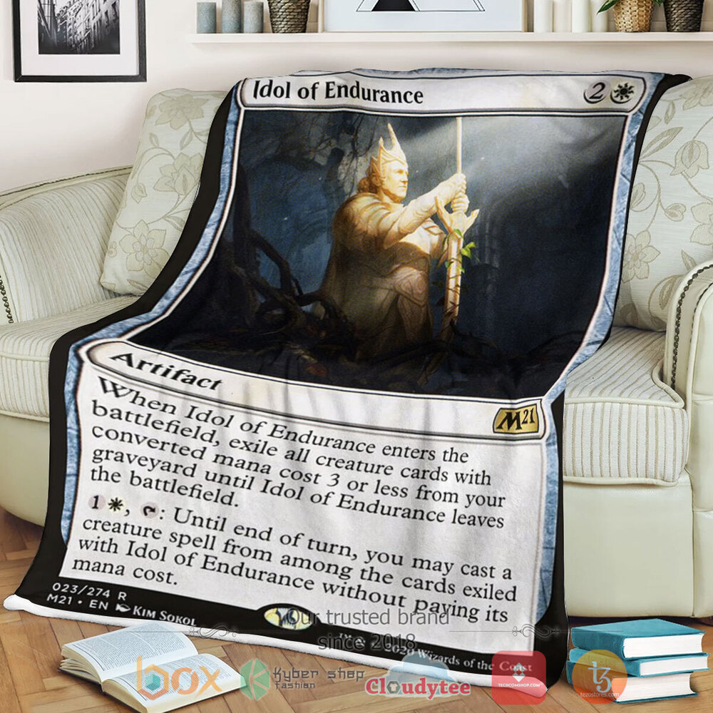 Game Magic The Gathering M21 23 Idol Of Endurance Fleece Blanket Game Magic The Gathering M21 23 Idol Of Endurance Fleece Blanket
