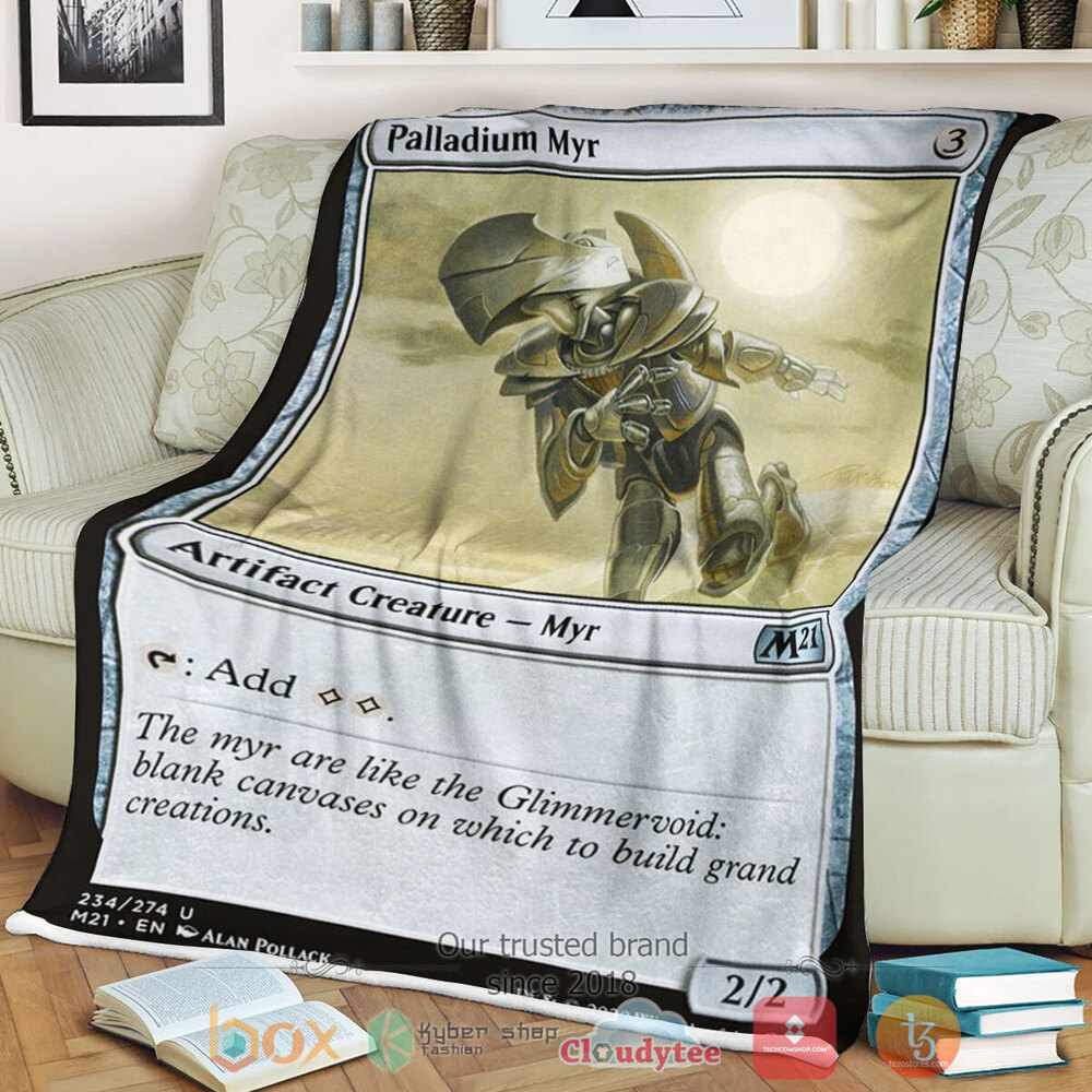 Game Magic The Gathering M21 234 Palladium Myr Fleece Blanket Game Magic The Gathering M21 234 Palladium Myr Fleece Blanket
