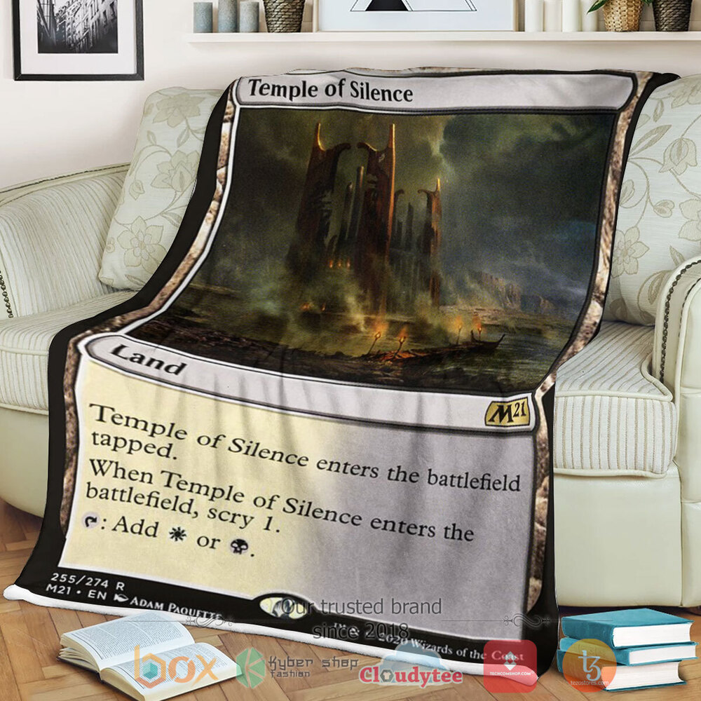 Game Magic The Gathering M21 255 Temple Of Silence Fleece Blanket Game Magic The Gathering M21 255 Temple Of Silence Fleece Blanket