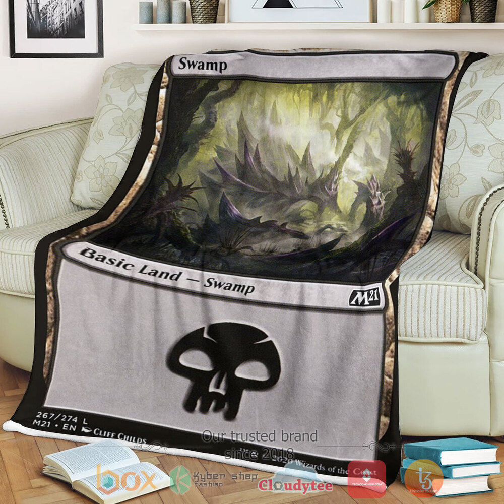 Game Magic The Gathering M21 267 Swamp Fleece Blanket Game Magic The Gathering M21 267 Swamp Fleece Blanket