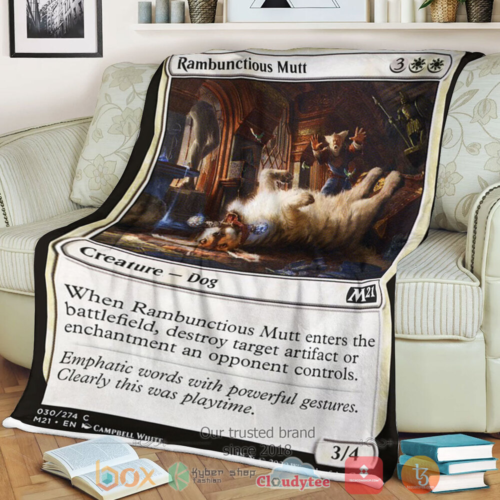 Game Magic The Gathering M21 30 Rambunctious Mutt Fleece Blanket Game Magic The Gathering M21 30 Rambunctious Mutt Fleece Blanket