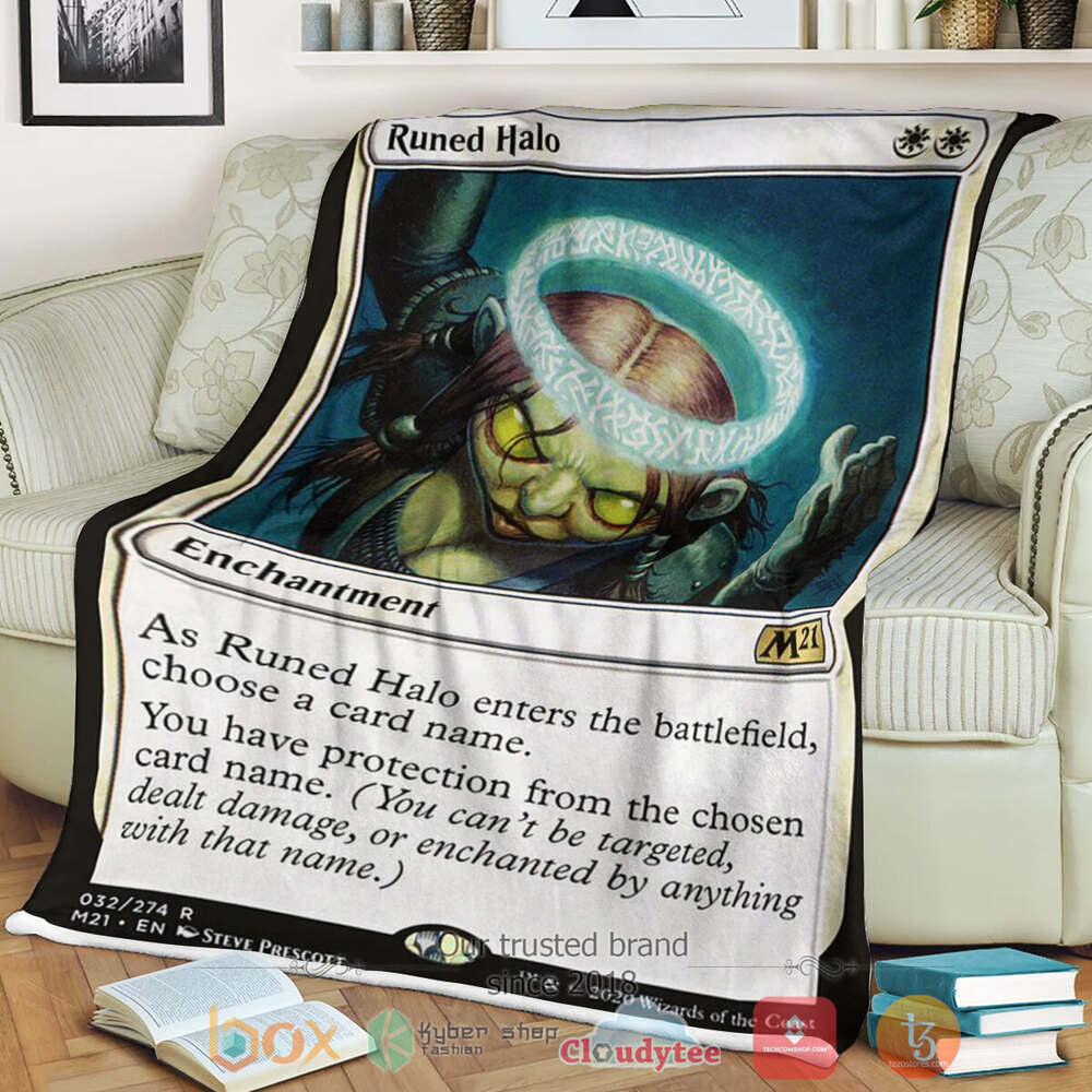 Game Magic The Gathering M21 32 Runed Halo Fleece Blanket Game Magic The Gathering M21 32 Runed Halo Fleece Blanket