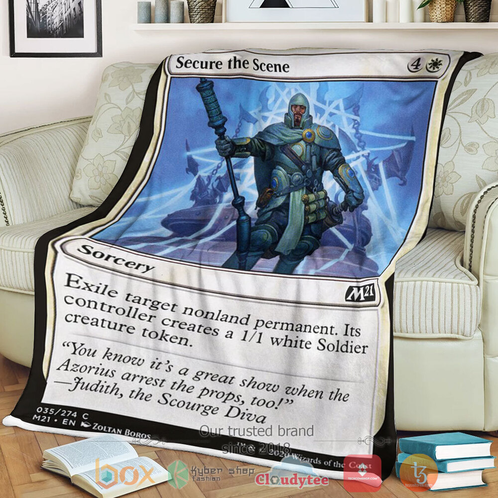 Game Magic The Gathering M21 35 Secure The Scene Fleece Blanket Game Magic The Gathering M21 35 Secure The Scene Fleece Blanket