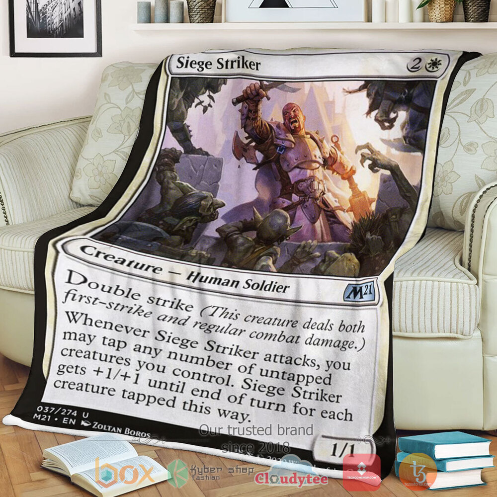 Game Magic The Gathering M21 37 Siege Striker Fleece Blanket Game Magic The Gathering M21 37 Siege Striker Fleece Blanket