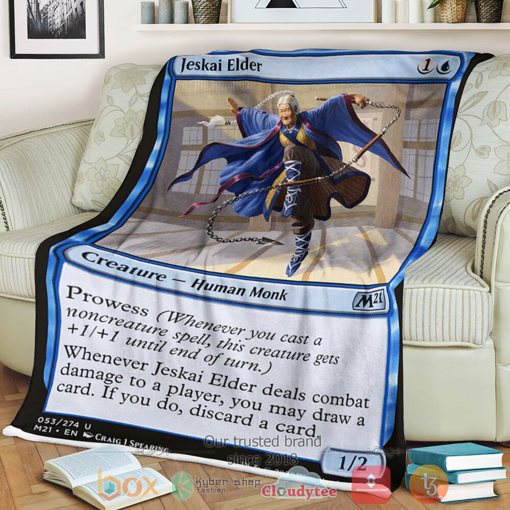 Game Magic The Gathering M21 53 Jeskai Elder Fleece Blanket Game Magic The Gathering M21 53 Jeskai Elder Fleece Blanket