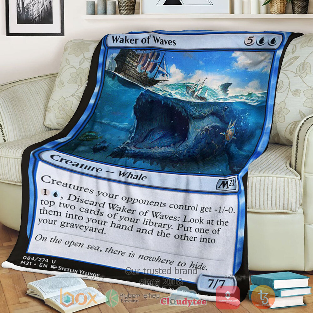 Game Magic The Gathering M21 84 Waker Of Waves Fleece Blanket Game Magic The Gathering M21 84 Waker Of Waves Fleece Blanket