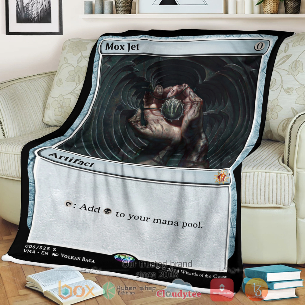 Game Magic The Gathering Mox Jet Fleece Blanket Game Magic The Gathering Mox Jet Fleece Blanket