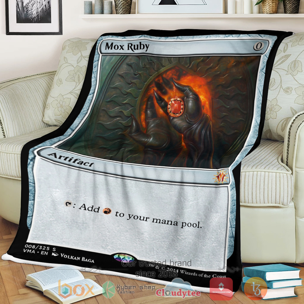 Game Magic The Gathering Mox Ruby Fleece Blanket Game Magic The Gathering Mox Ruby Fleece Blanket