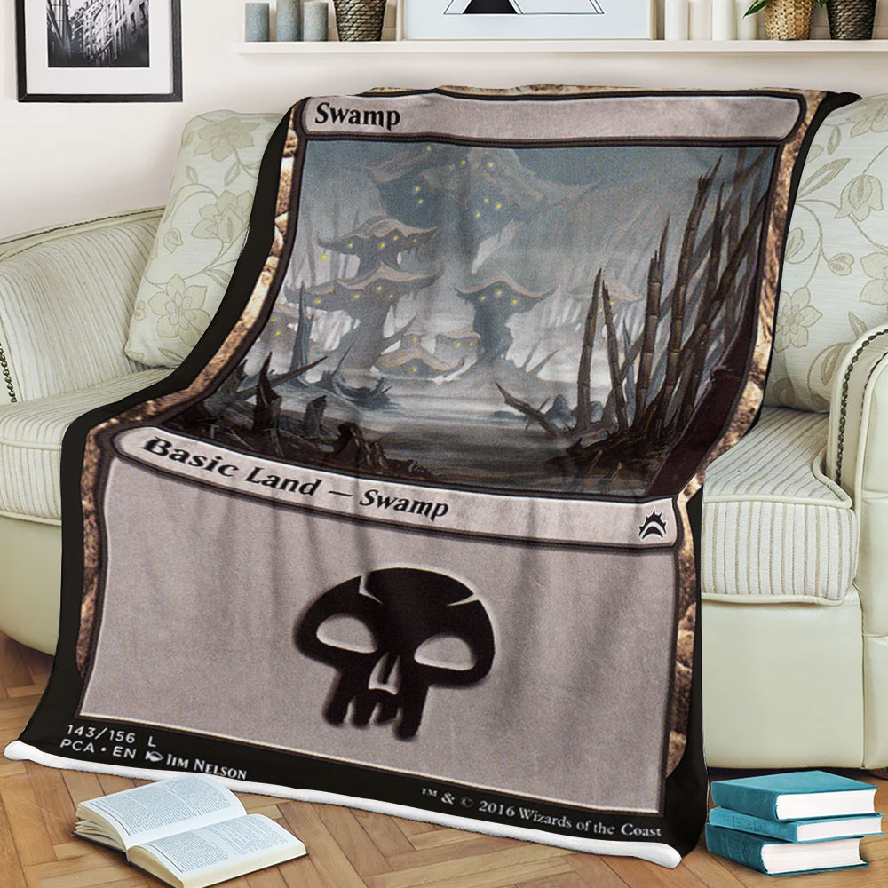 Game Magic The Gathering Swamp Sherpa Blanket Game Magic The Gathering Swamp Sherpa Blanket
