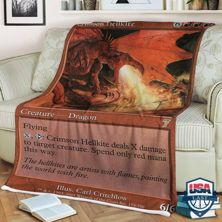 Game Mtg Crimson Hellkite Fleece Blanket Game Mtg Crimson Hellkite Fleece Blanket