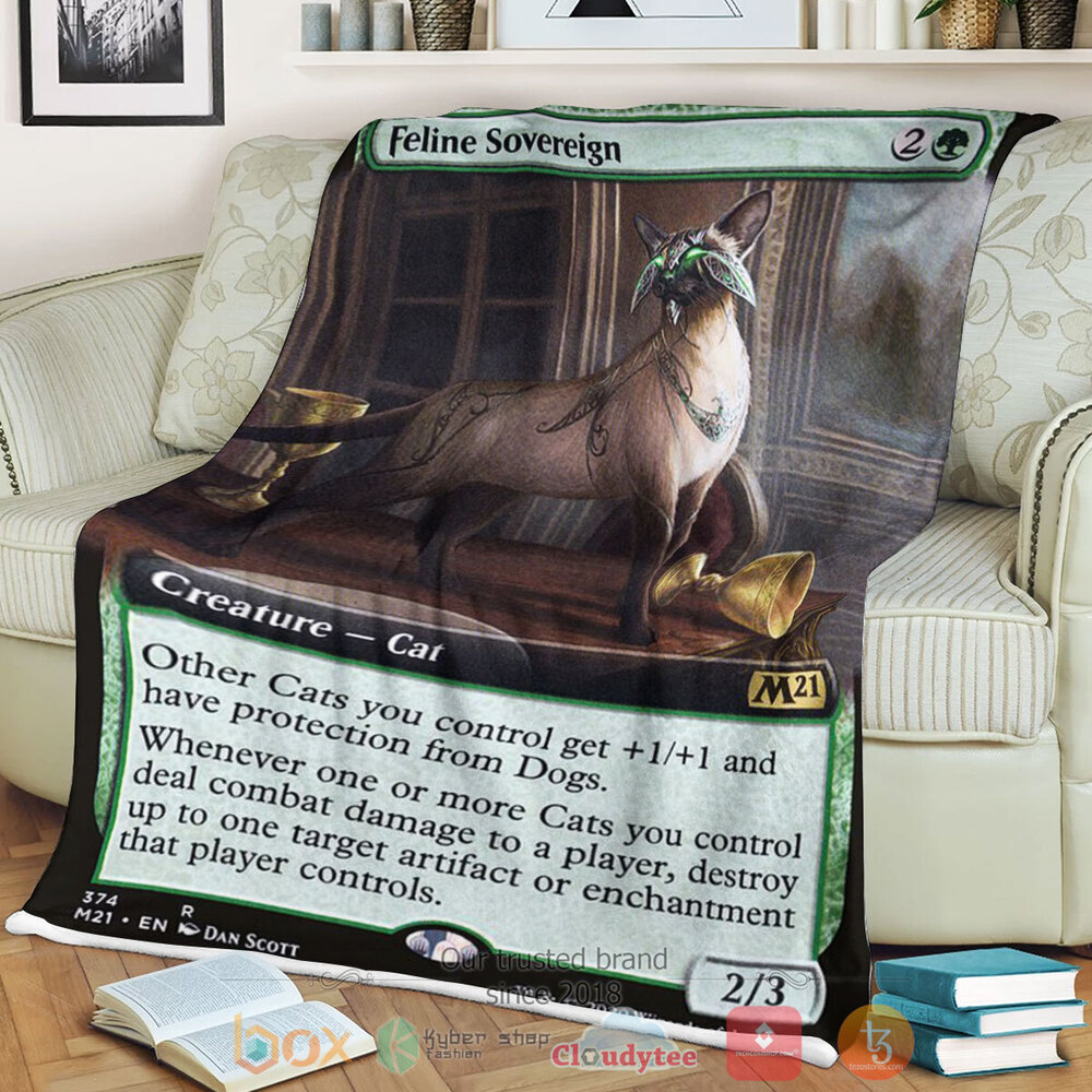 Game Mtg Feline Sovereign Fleece Blanket Game Mtg Feline Sovereign Fleece Blanket
