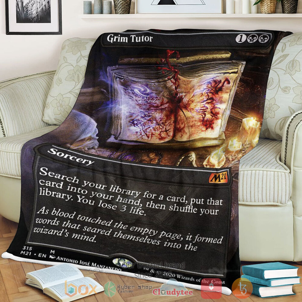 Game Mtg Grim Tutor Fleece Blanket Game Mtg Grim Tutor Fleece Blanket