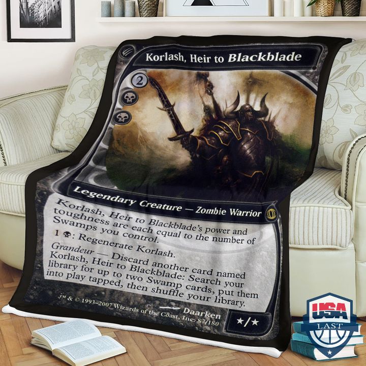 Game Mtg Korlash Heir To Blackblade Fleece Blanket Game Mtg Korlash Heir To Blackblade Fleece Blanket