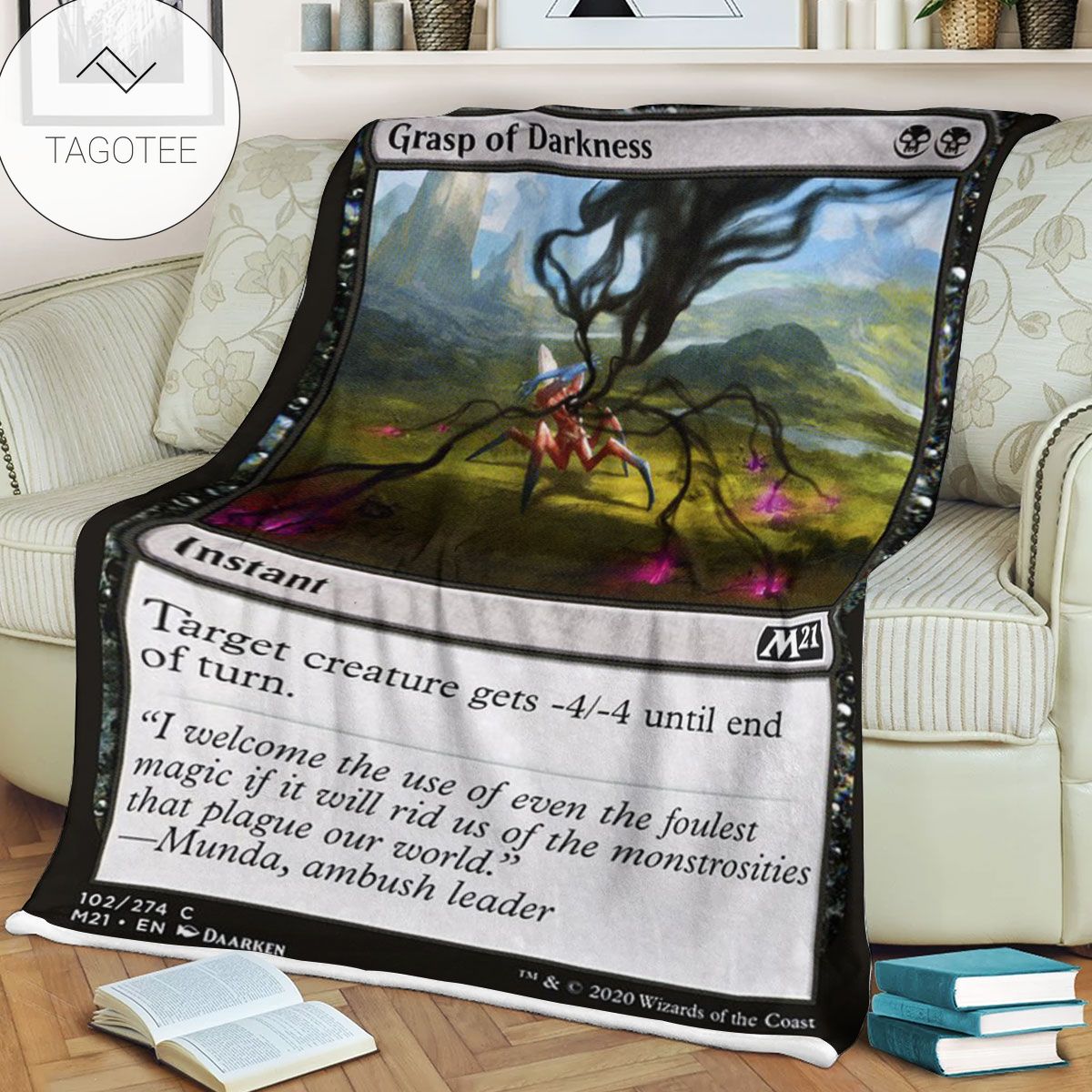 Game Mtg Magic The Gathering M21 102 Grasp Of Darkness Fleece Blanket Game Mtg Magic The Gathering M21 102 Grasp Of Darkness Fleece Blanket