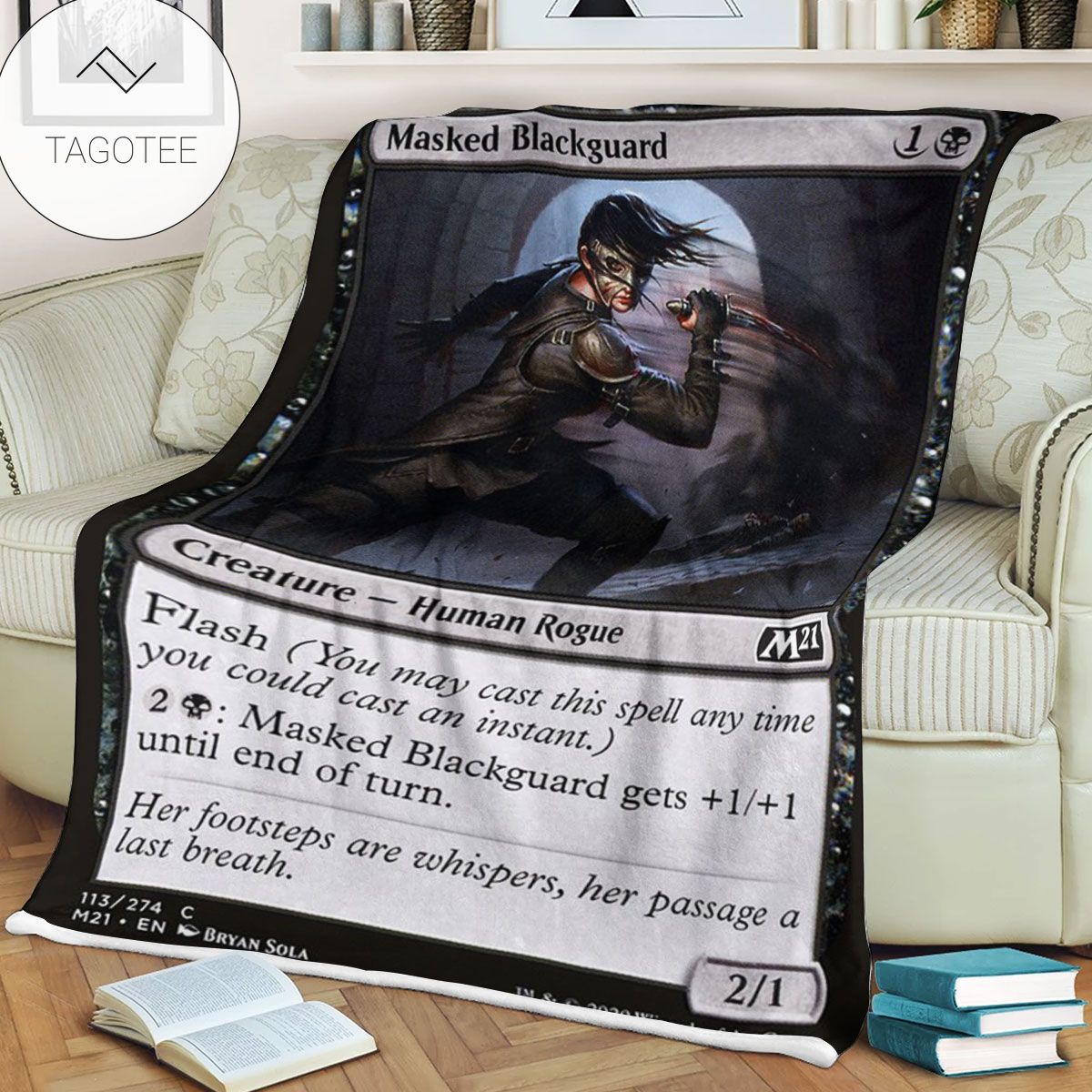 Game Mtg Magic The Gathering M21 113 Masked Blackguard Fleece Blanket Game Mtg Magic The Gathering M21 113 Masked Blackguard Fleece Blanket