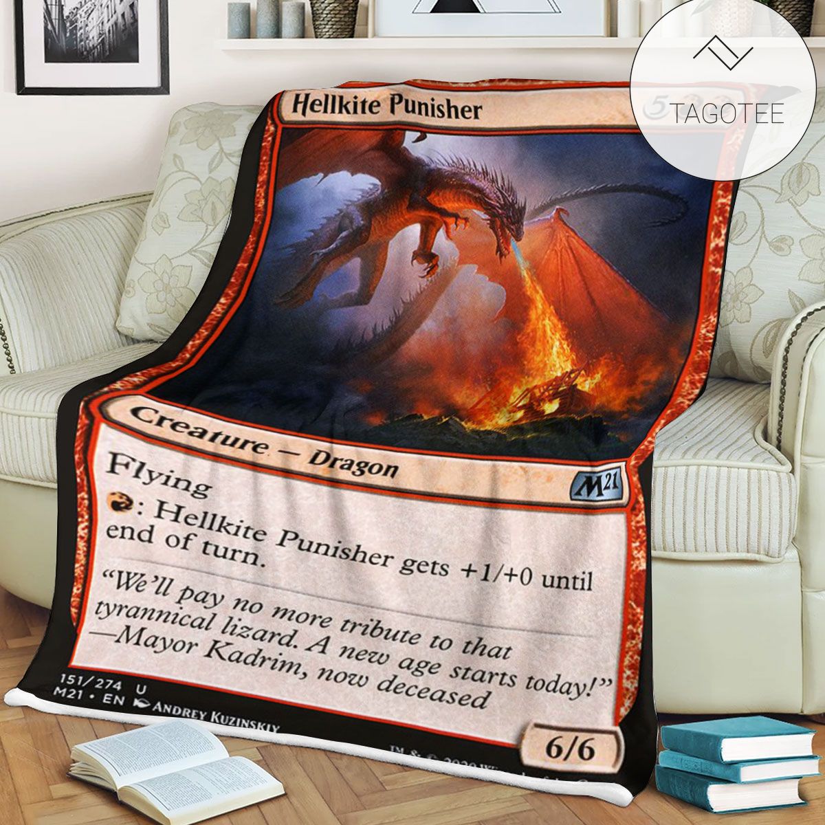 Game Mtg Magic The Gathering M21 151 Hellkite Punisher Fleece Blanket Game Mtg Magic The Gathering M21 151 Hellkite Punisher Fleece Blanket