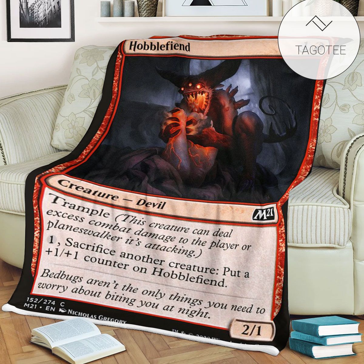Game Mtg Magic The Gathering M21 152 Hobblefiend Fleece Blanket Tagotee Game Mtg Magic The Gathering M21 152 Hobblefiend Fleece Blanket Tagotee