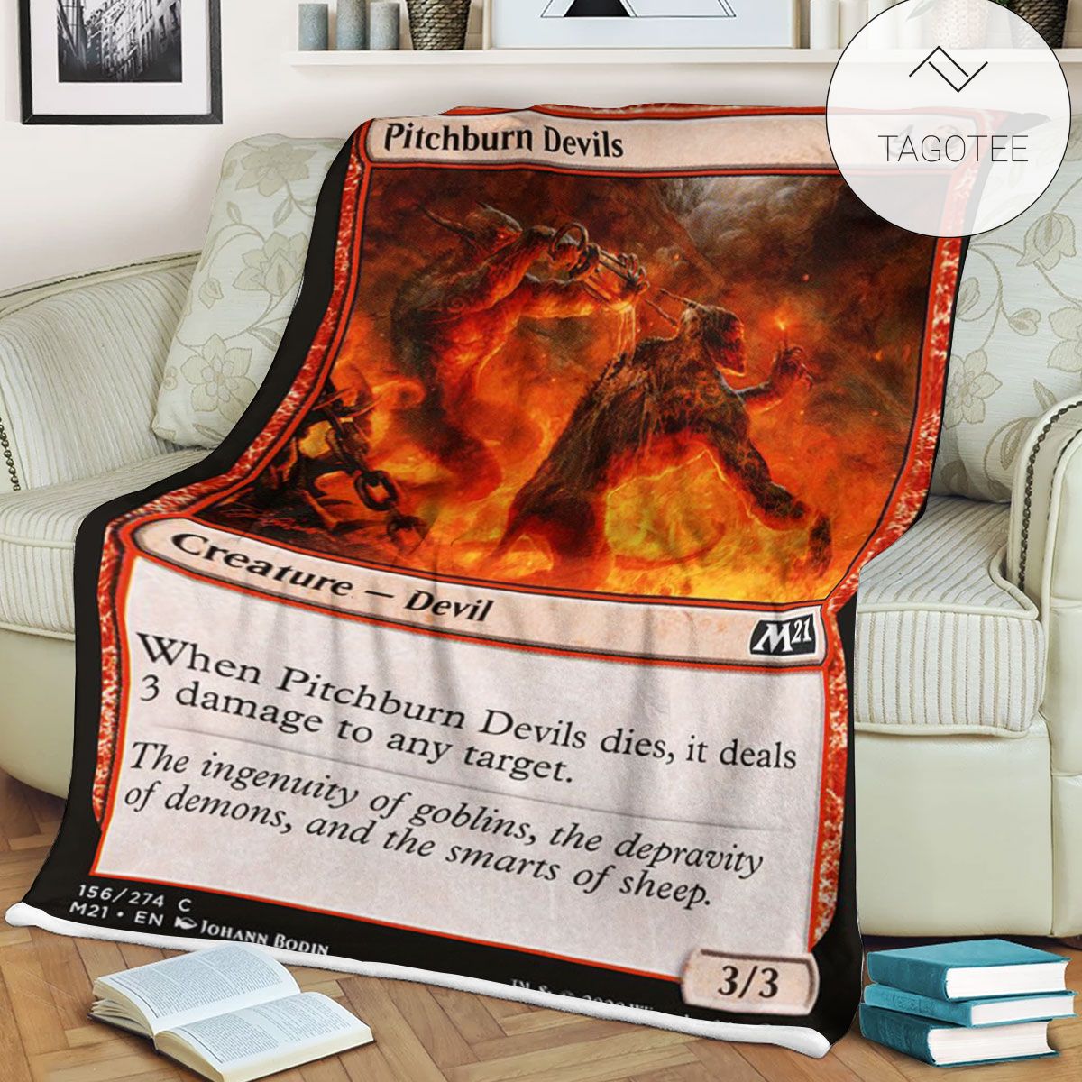 Game Mtg Magic The Gathering M21 156 Pitchburn Devils Fleece Blanket Game Mtg Magic The Gathering M21 156 Pitchburn Devils Fleece Blanket