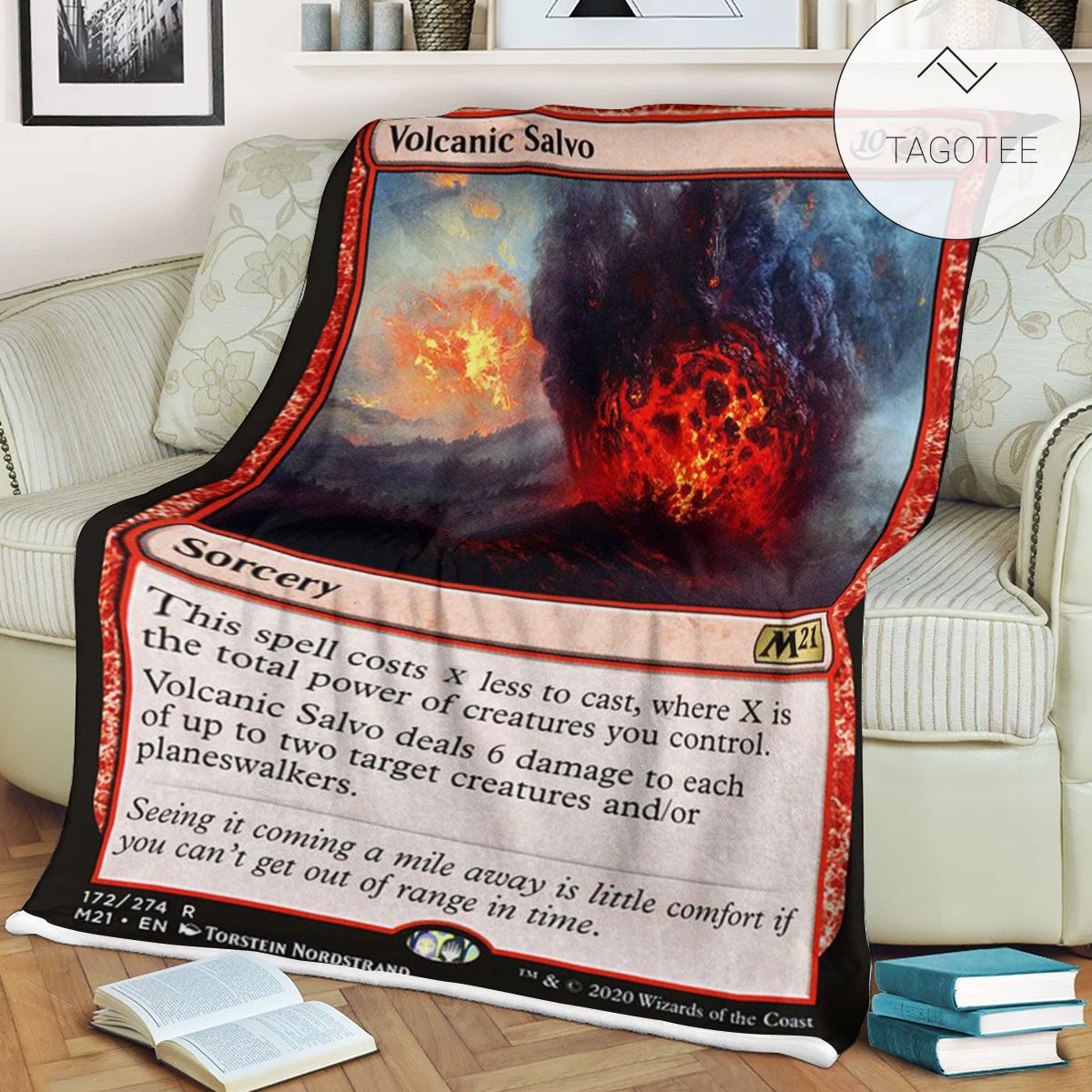 Game Mtg Magic The Gathering M21 172 Volcanic Salvo Fleece Blanket Game Mtg Magic The Gathering M21 172 Volcanic Salvo Fleece Blanket