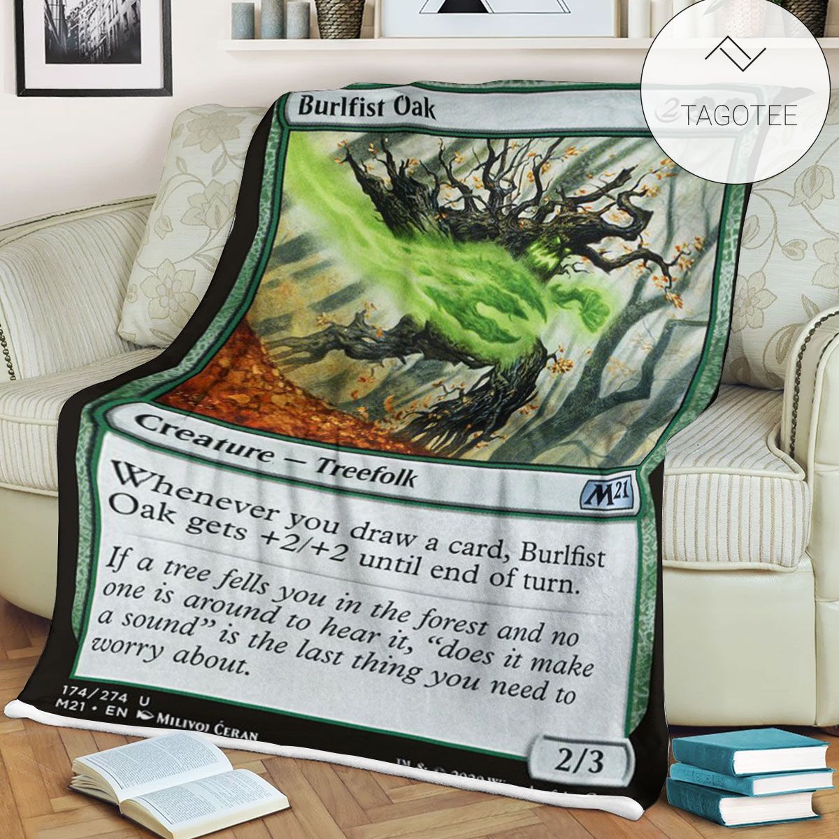 Game Mtg Magic The Gathering M21 174 Burlfist Oak Fleece Blanket Game Mtg Magic The Gathering M21 174 Burlfist Oak Fleece Blanket