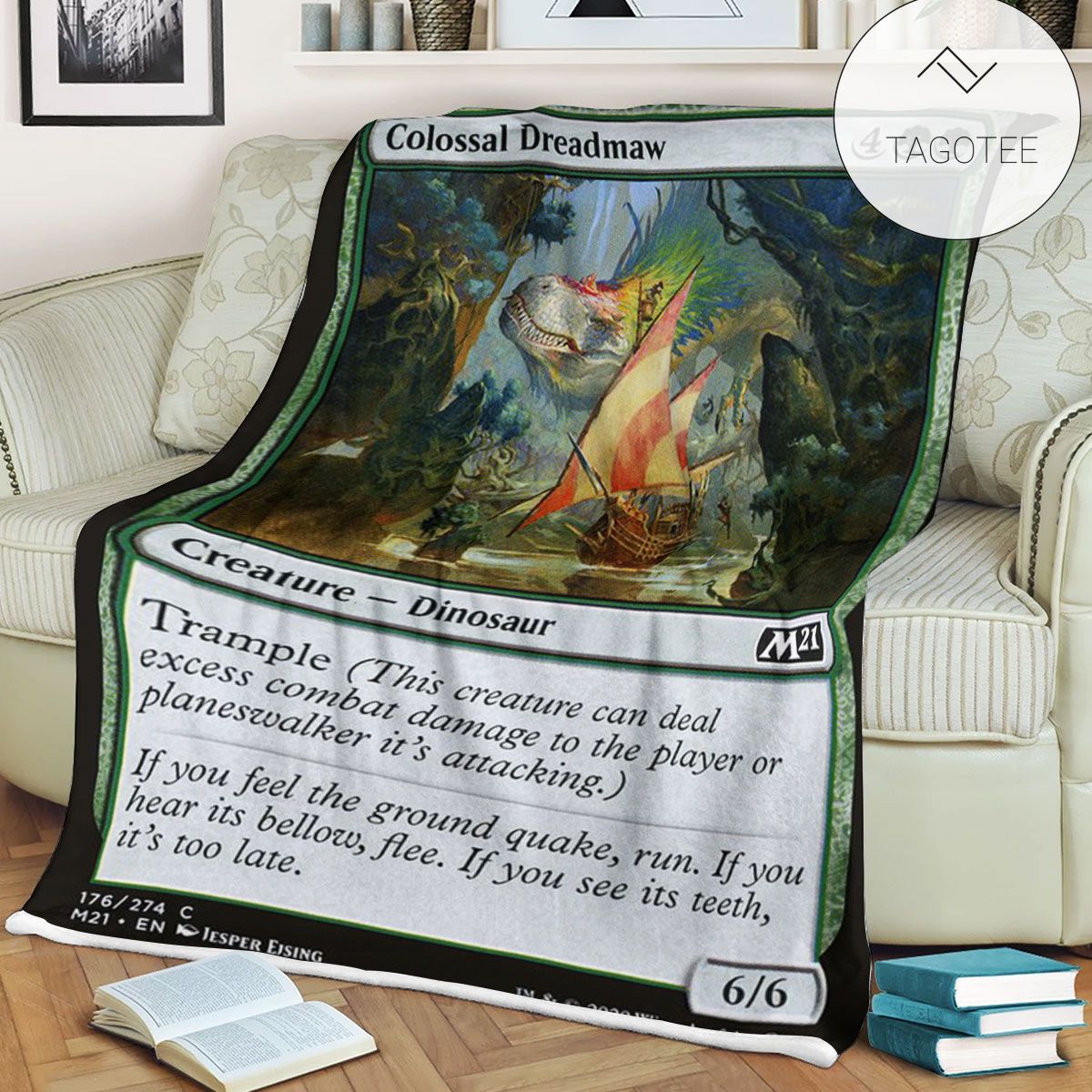 Game Mtg Magic The Gathering M21 176 Colossal Dreadmaw Fleece Blanket Game Mtg Magic The Gathering M21 176 Colossal Dreadmaw Fleece Blanket