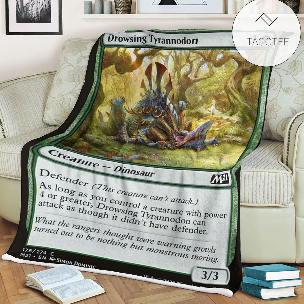 Game Mtg Magic The Gathering M21 178 Drowsing Tyrannodon Fleece Blanket Game Mtg Magic The Gathering M21 178 Drowsing Tyrannodon Fleece Blanket