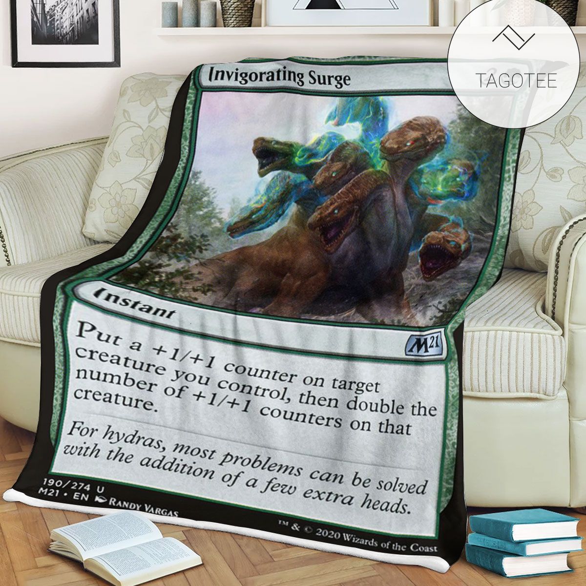 Game Mtg Magic The Gathering M21 190 Invigorating Surge Fleece Blanket Game Mtg Magic The Gathering M21 190 Invigorating Surge Fleece Blanket