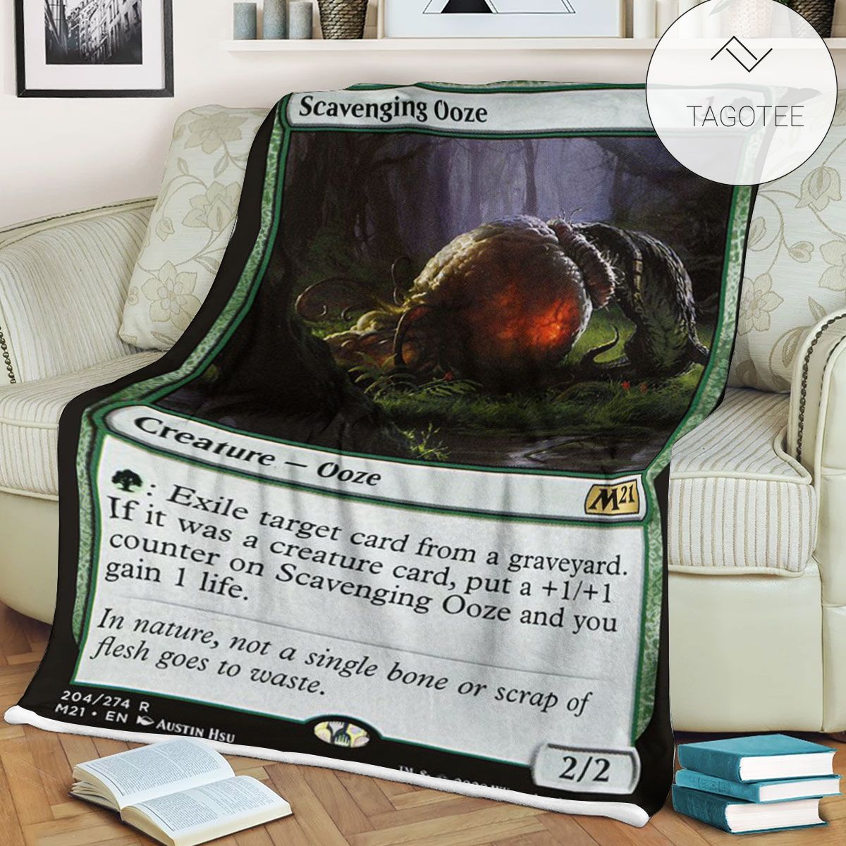 Game Mtg Magic The Gathering M21 204 Scavenging Ooze Fleece Blanket Game Mtg Magic The Gathering M21 204 Scavenging Ooze Fleece Blanket