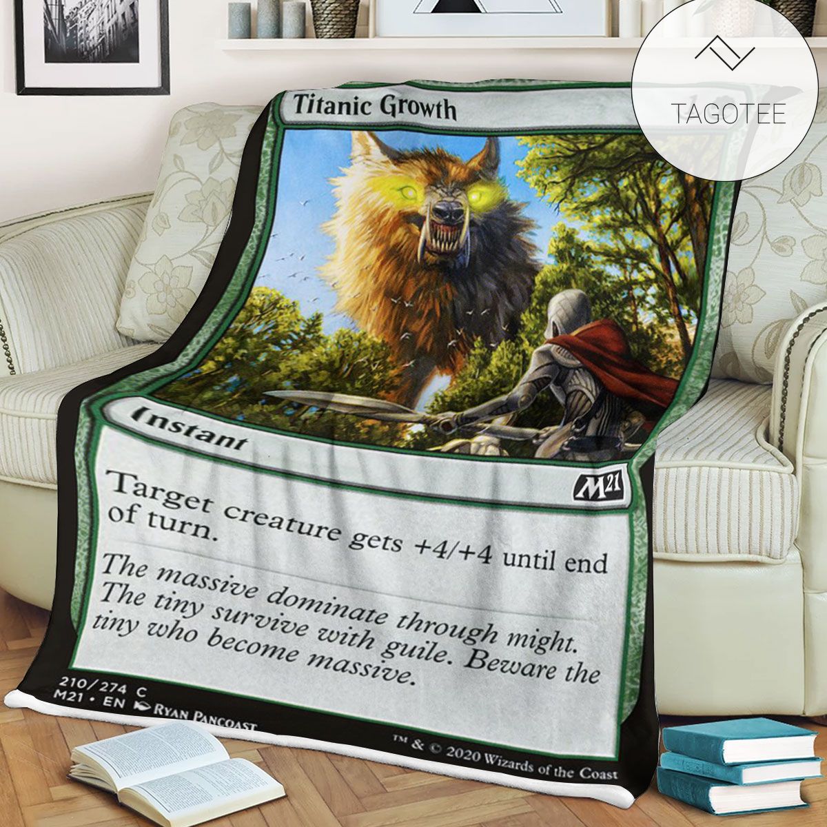 Game Mtg Magic The Gathering M21 210 Titanic Growth Fleece Blanket Game Mtg Magic The Gathering M21 210 Titanic Growth Fleece Blanket