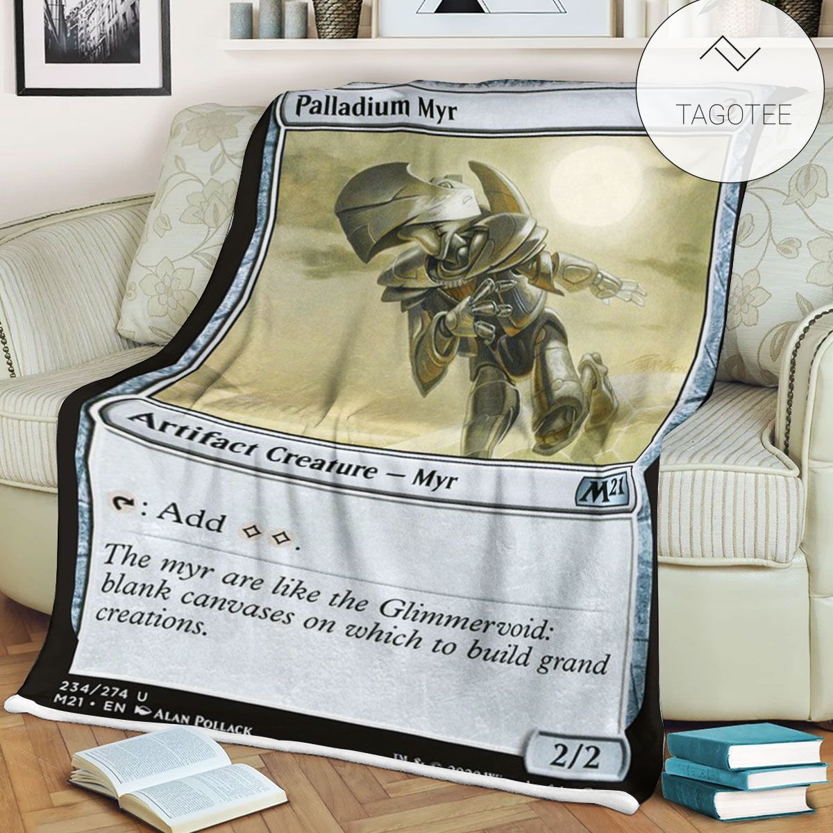 Game Mtg Magic The Gathering M21 234 Palladium Myr Fleece Blanket Game Mtg Magic The Gathering M21 234 Palladium Myr Fleece Blanket
