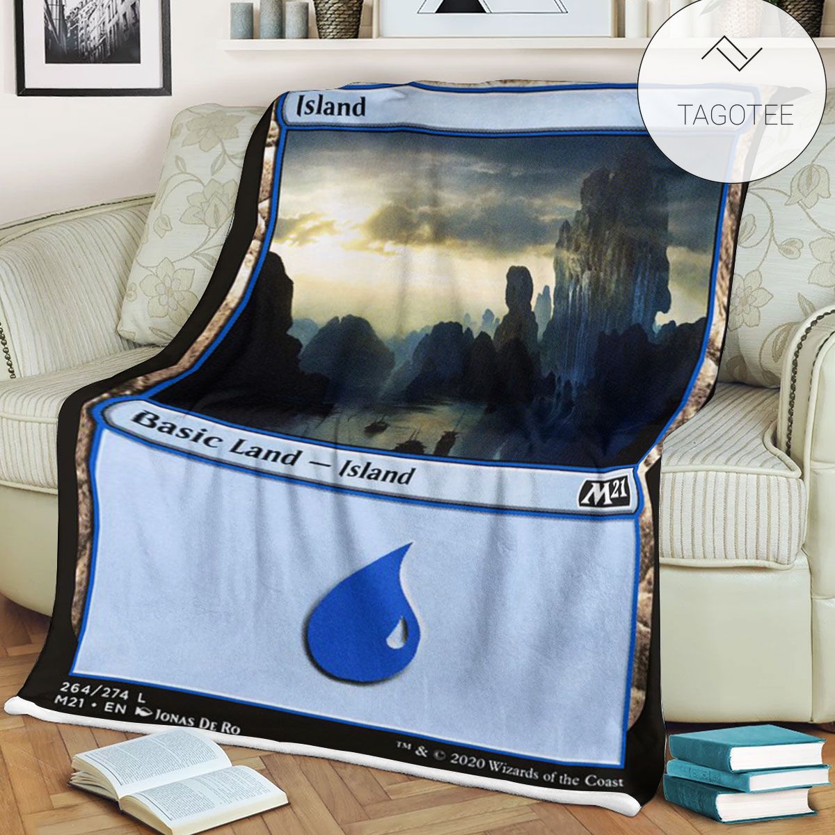 Game Mtg Magic The Gathering M21 264 Island Fleece Blanket Game Mtg Magic The Gathering M21 264 Island Fleece Blanket