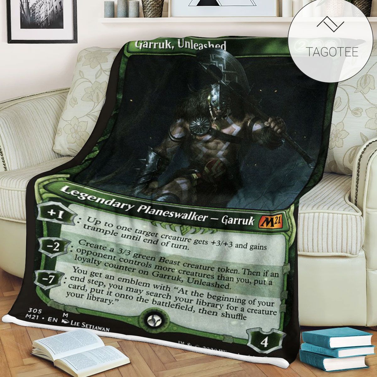 Game Mtg Magic The Gathering M21 305 Garruk Unleashed Fleece Blanket Game Mtg Magic The Gathering M21 305 Garruk Unleashed Fleece Blanket