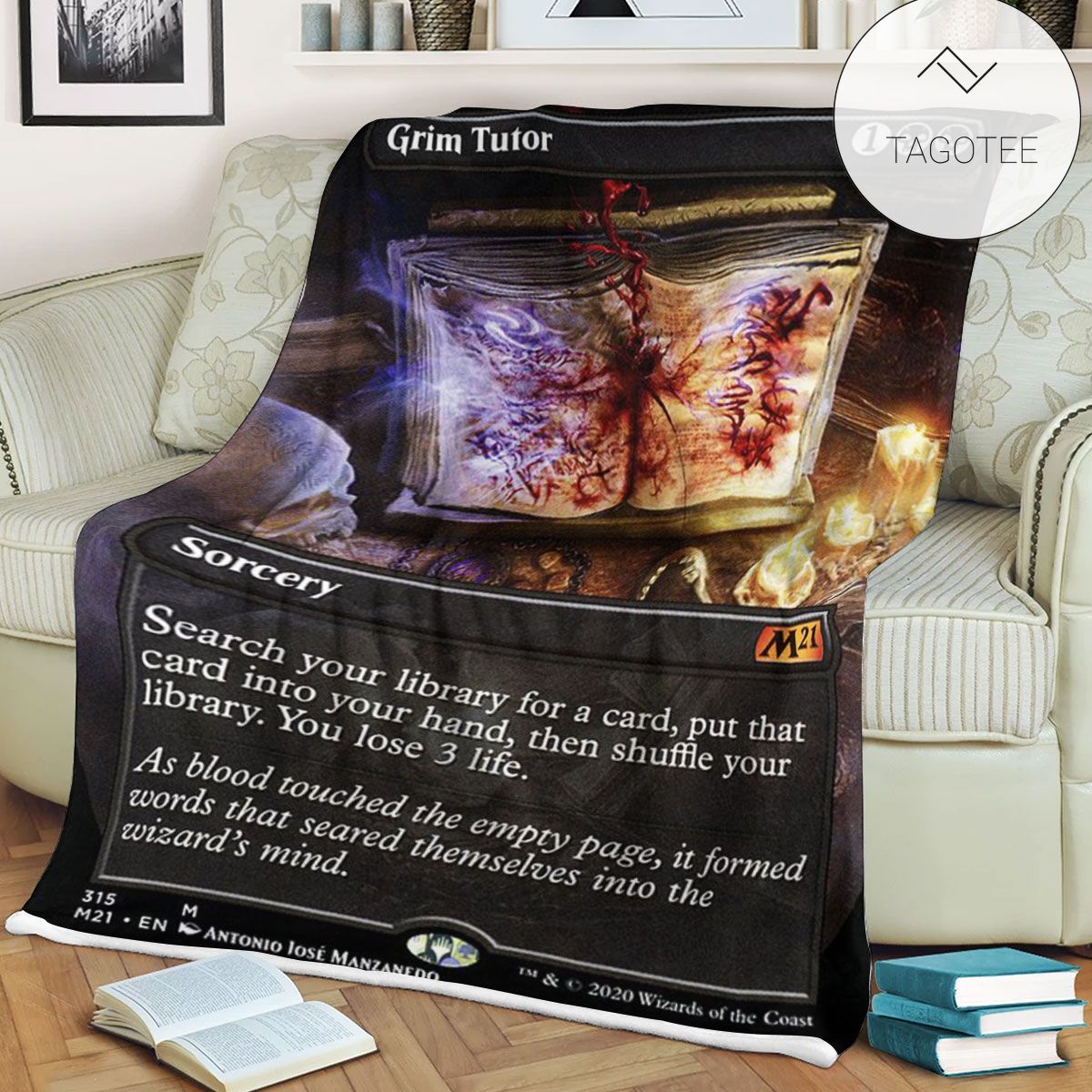 Game Mtg Magic The Gathering M21 315 Grim Tutor Fleece Blanket Game Mtg Magic The Gathering M21 315 Grim Tutor Fleece Blanket