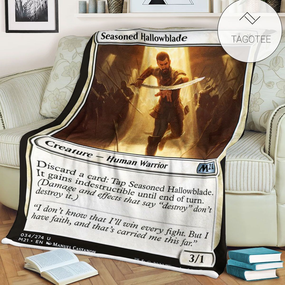 Game Mtg Magic The Gathering M21 34 Seasoned Hallowblade Fleece Blanket Game Mtg Magic The Gathering M21 34 Seasoned Hallowblade Fleece Blanket