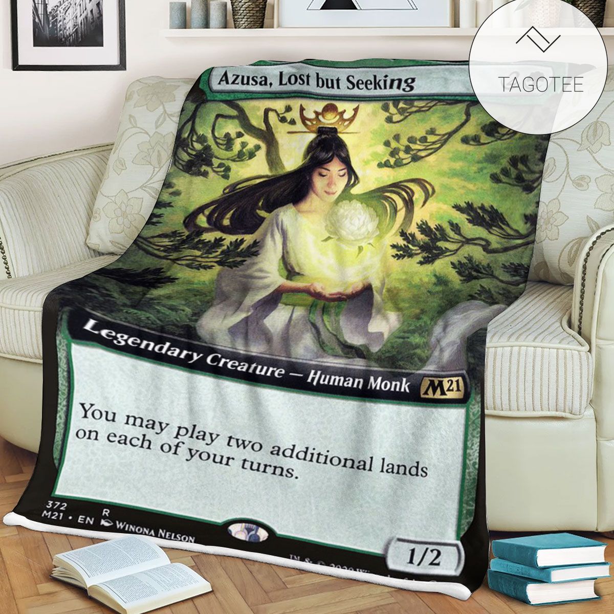 Game Mtg Magic The Gathering M21 372 Azusa Lost But Seeking Fleece Blanket Game Mtg Magic The Gathering M21 372 Azusa Lost But Seeking Fleece Blanket