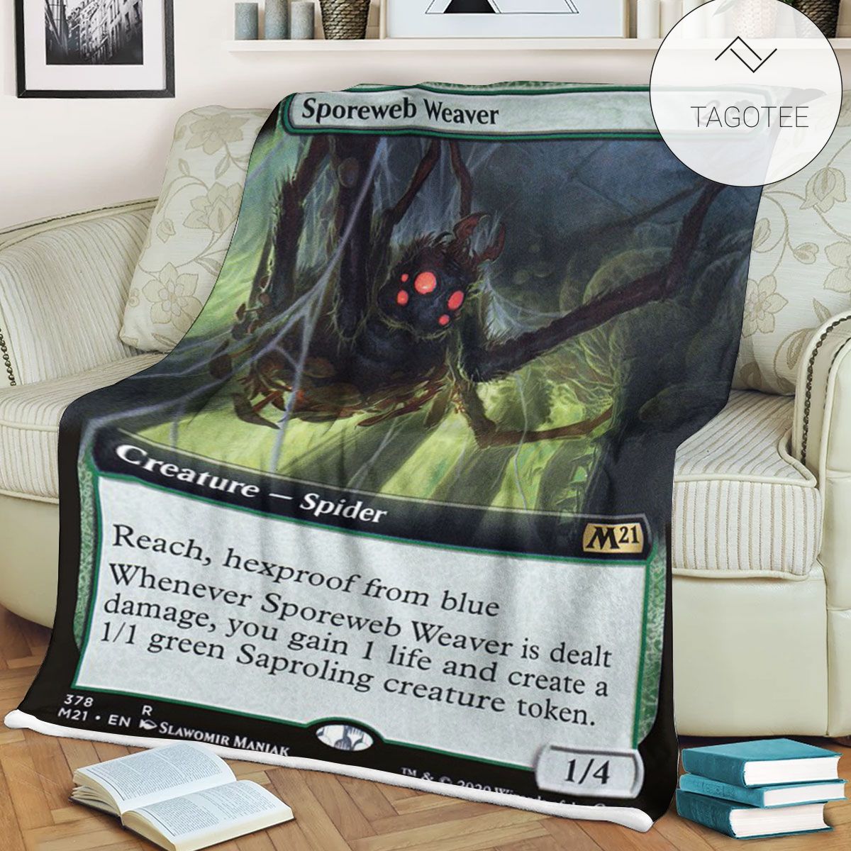 Game Mtg Magic The Gathering M21 378 Sporeweb Weaver Fleece Blanket Game Mtg Magic The Gathering M21 378 Sporeweb Weaver Fleece Blanket