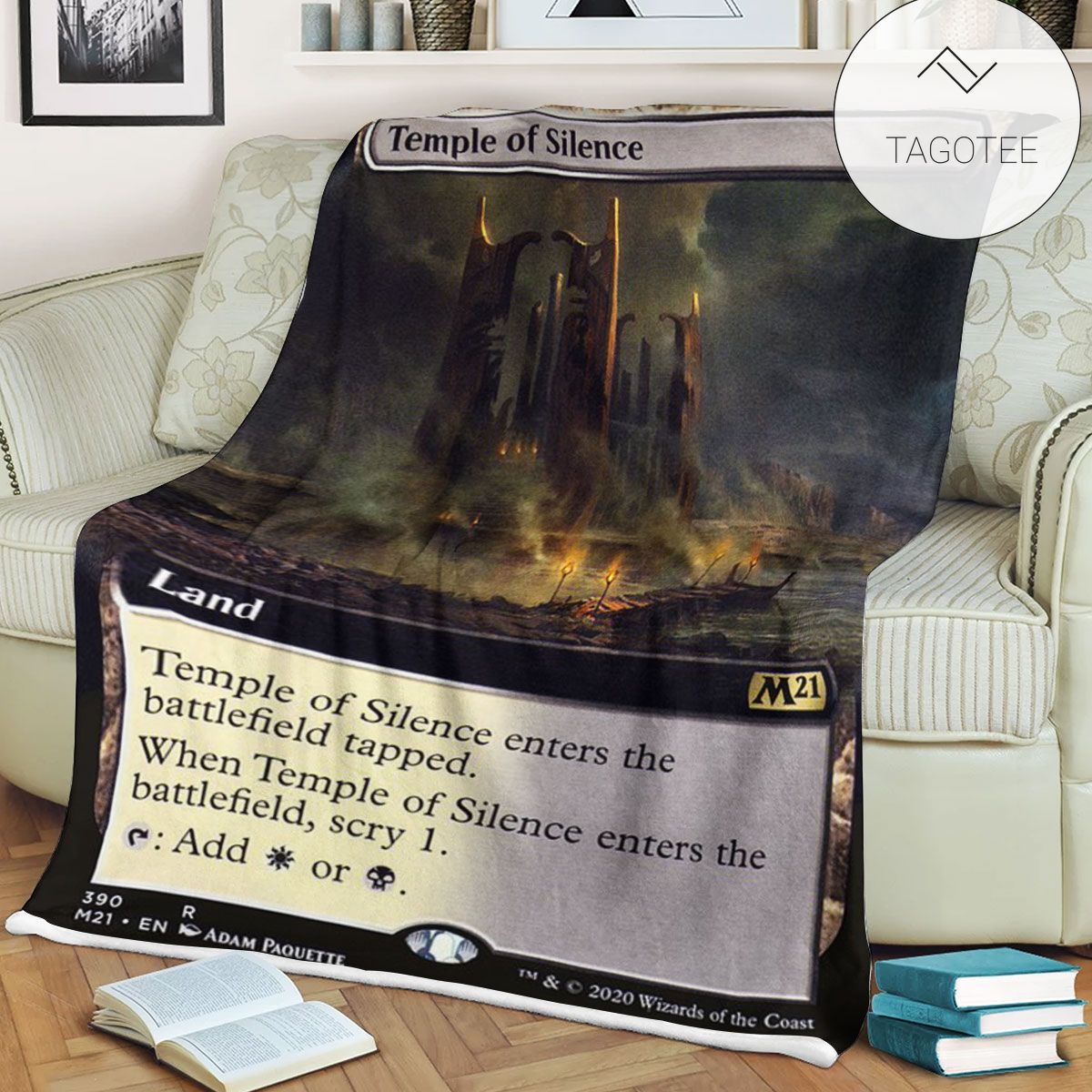 Game Mtg Magic The Gathering M21 390 Temple Of Silence Fleece Blanket Game Mtg Magic The Gathering M21 390 Temple Of Silence Fleece Blanket
