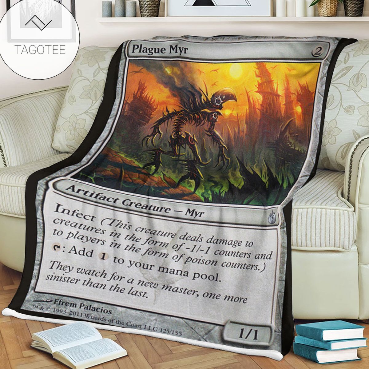 Game Mtg Magic The Gathering Mbs 125 Plague Myr Fleece Blanket Game Mtg Magic The Gathering Mbs 125 Plague Myr Fleece Blanket