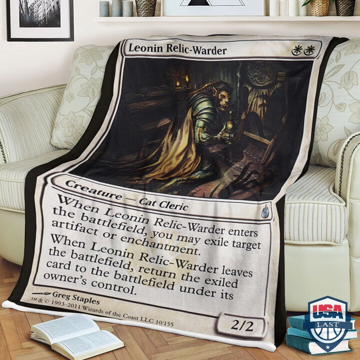 Game Mtg Mbs 10 Leonin Relic Warder Card Soft Blanket Game Mtg Mbs 10 Leonin Relic Warder Card Soft Blanket