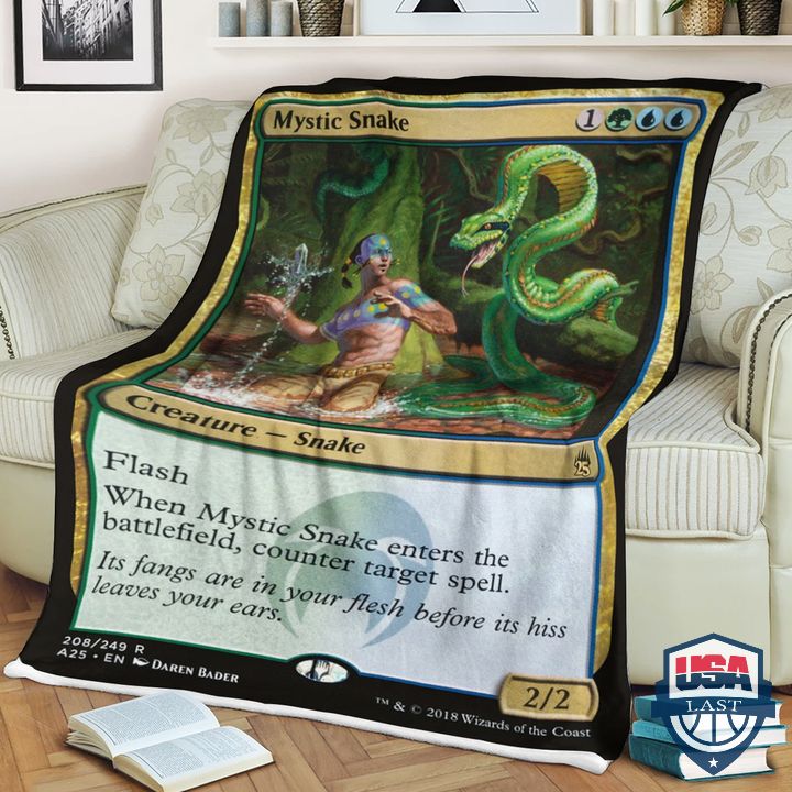 Game Mtg Mystic Snake Fleece Blanket Game Mtg Mystic Snake Fleece Blanket