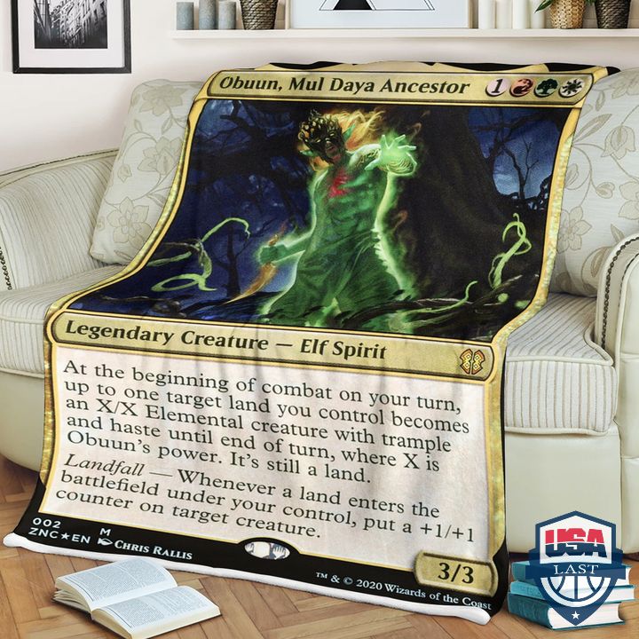 Game Mtg Obuun Mul Daya Ancestor Fleece Blanket Game Mtg Obuun Mul Daya Ancestor Fleece Blanket