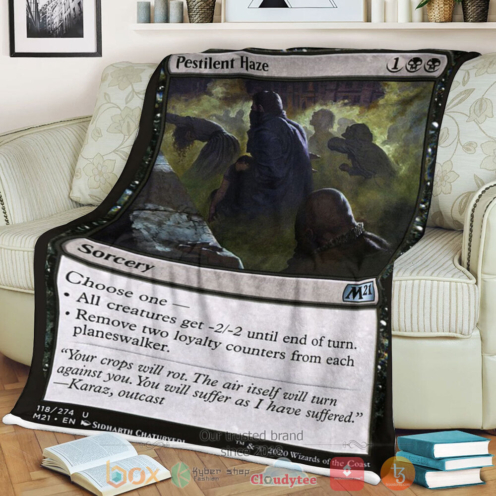 Game Mtg Pestilent Haze Fleece Blanket Game Mtg Pestilent Haze Fleece Blanket