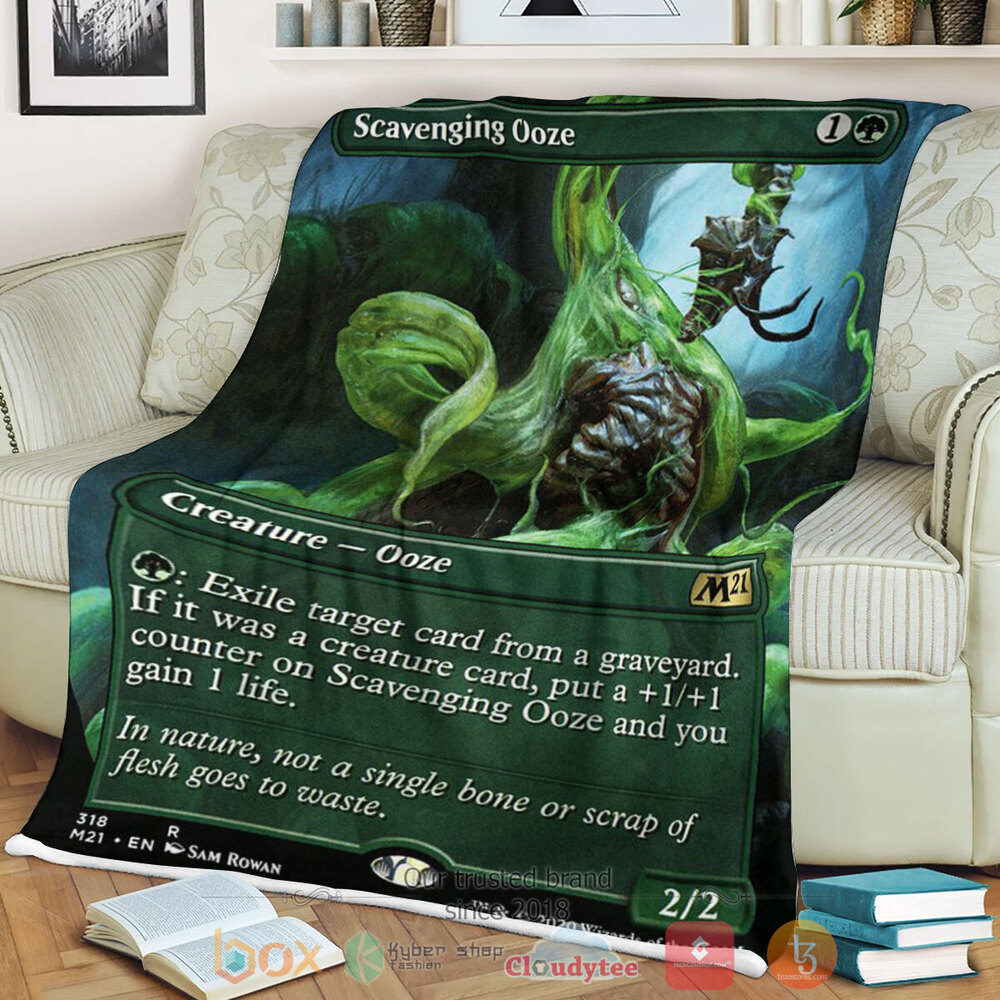 Game Mtg Scavenging Ooze Fleece Blanket Game Mtg Scavenging Ooze Fleece Blanket