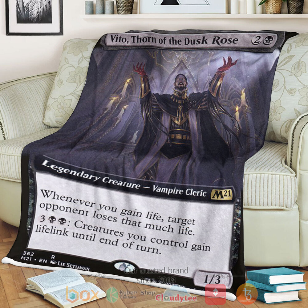 Game Mtg Vito Thorn Of The Dusk Rose Fleece Blanket Game Mtg Vito Thorn Of The Dusk Rose Fleece Blanket