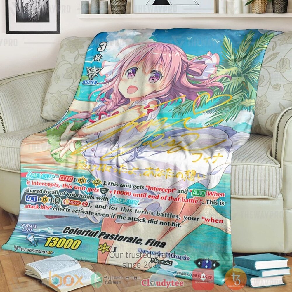 Game Vanguard Cards Colorful Pastorale Fina Rainbow Ssp Custom Soft Blanket 2 Game Vanguard Cards Colorful Pastorale Fina Rainbow Ssp Custom Soft Blanket 2