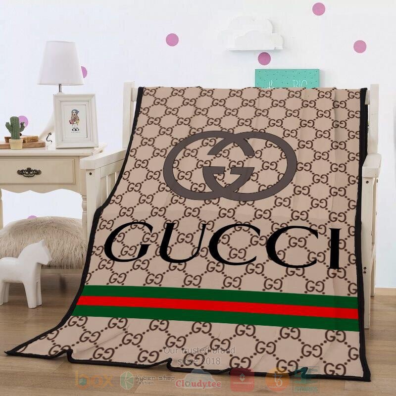Gucci Luxury Brand Khaki Pattern Blanket Gucci Luxury Brand Khaki Pattern Blanket