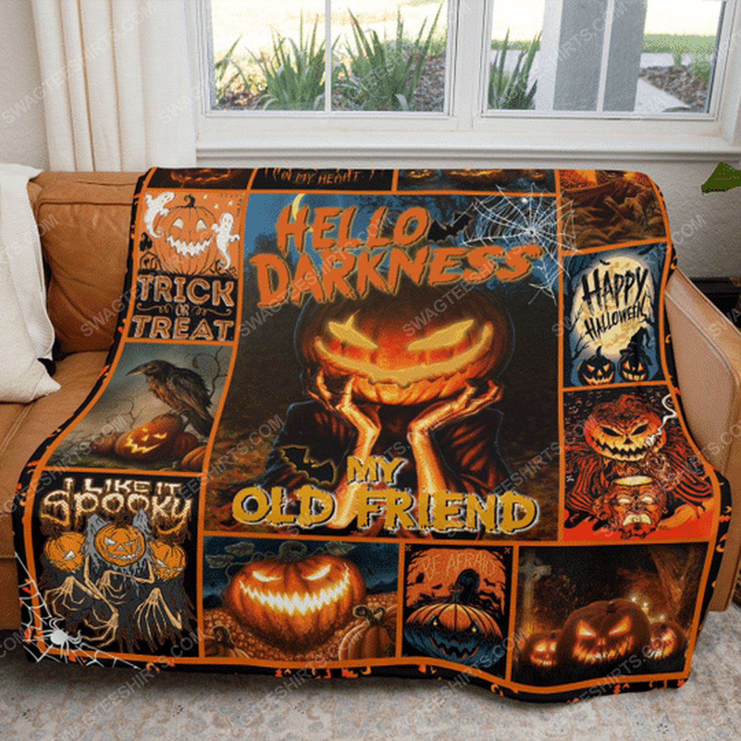 Hello Darkness My Old Friend Pumpkin Halloween Blanket Hello Darkness My Old Friend Pumpkin Halloween Blanket