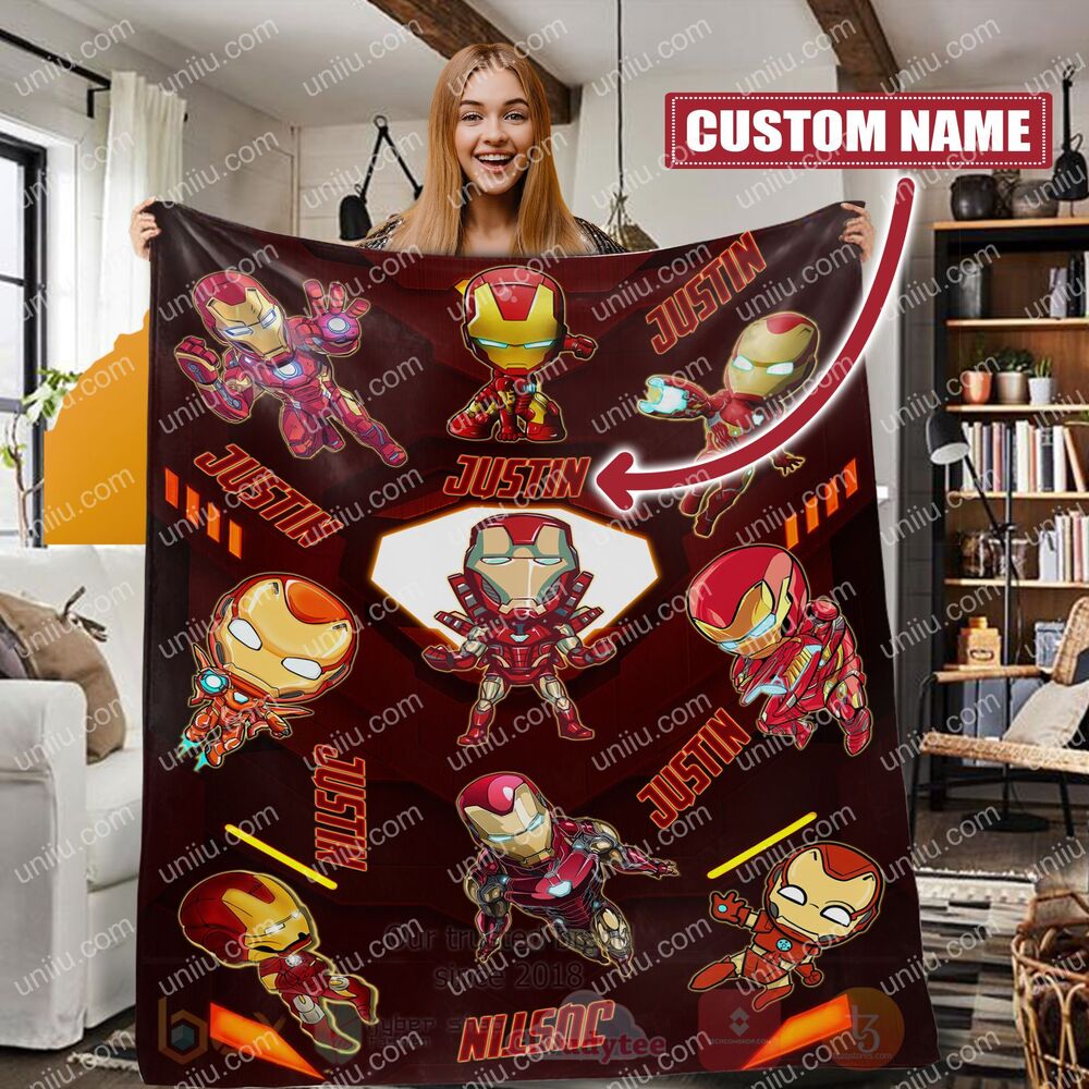 Iron Man Chipi Personalized Blanket Iron Man Chipi Personalized Blanket